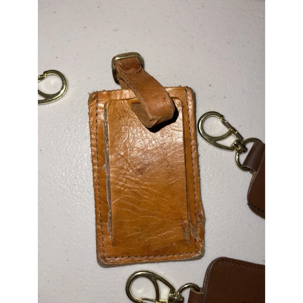 Vintage Leather Luggage‎ Tag Bundle Of 5 Tags -America West Airlines, FLYING